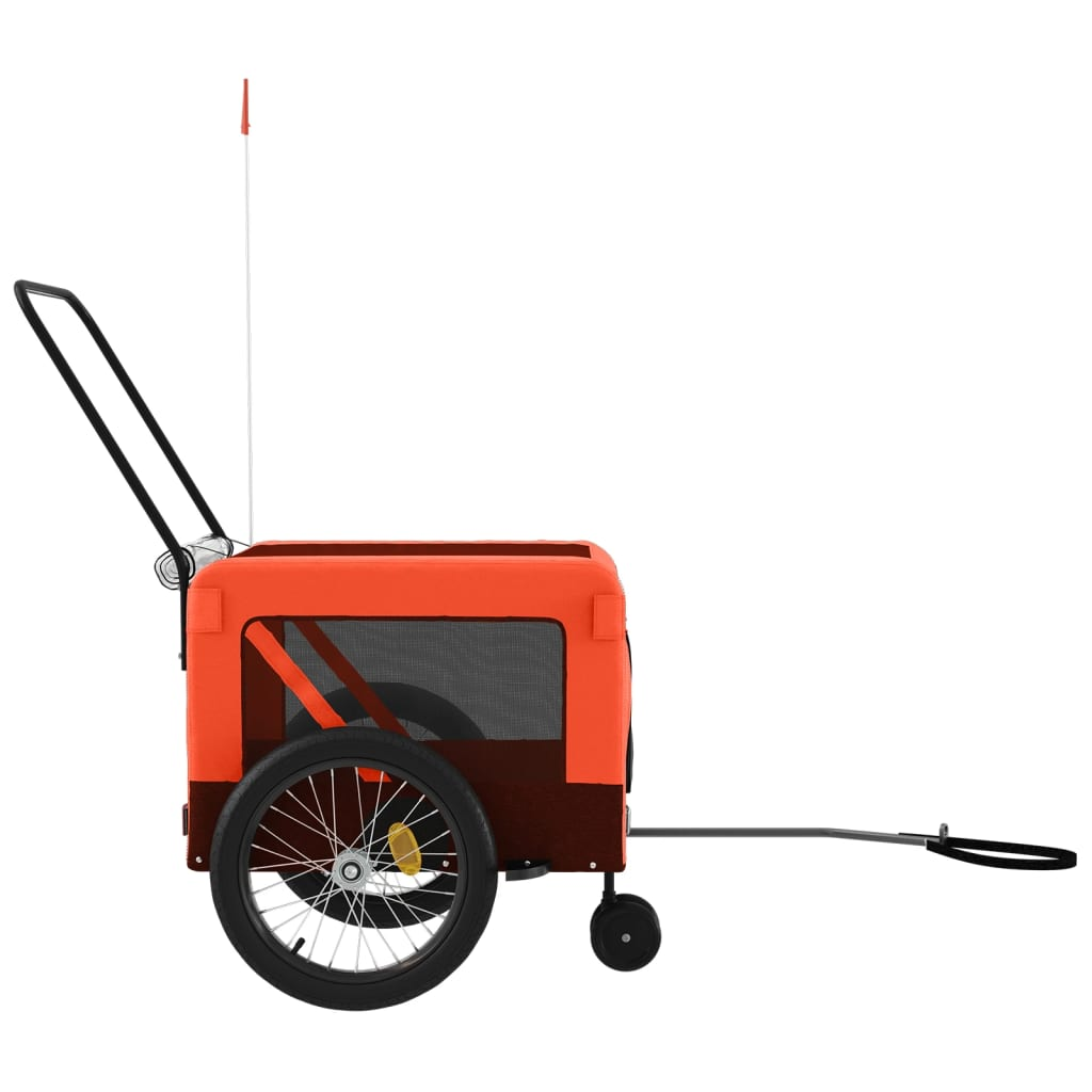 Glamorous Pups : vidaXL Pet Bike Trailer Orange and black Oxford fabric, iron, PVC Medium