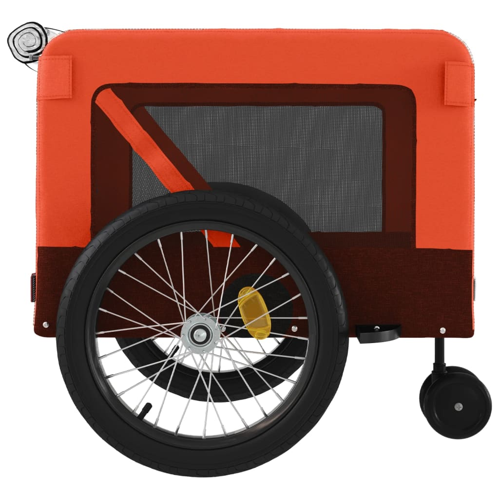Glamorous Pups : vidaXL Pet Bike Trailer Orange and black Oxford fabric, iron, PVC Medium