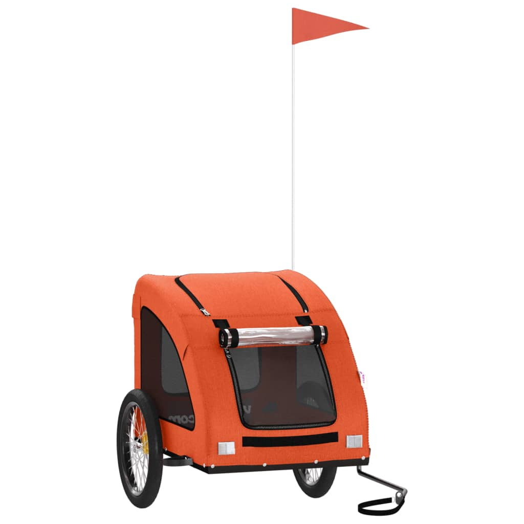 Glamorous Pups : vidaXL Pet Bike Trailer Orange Oxford fabric, iron, PVC Medium Durable