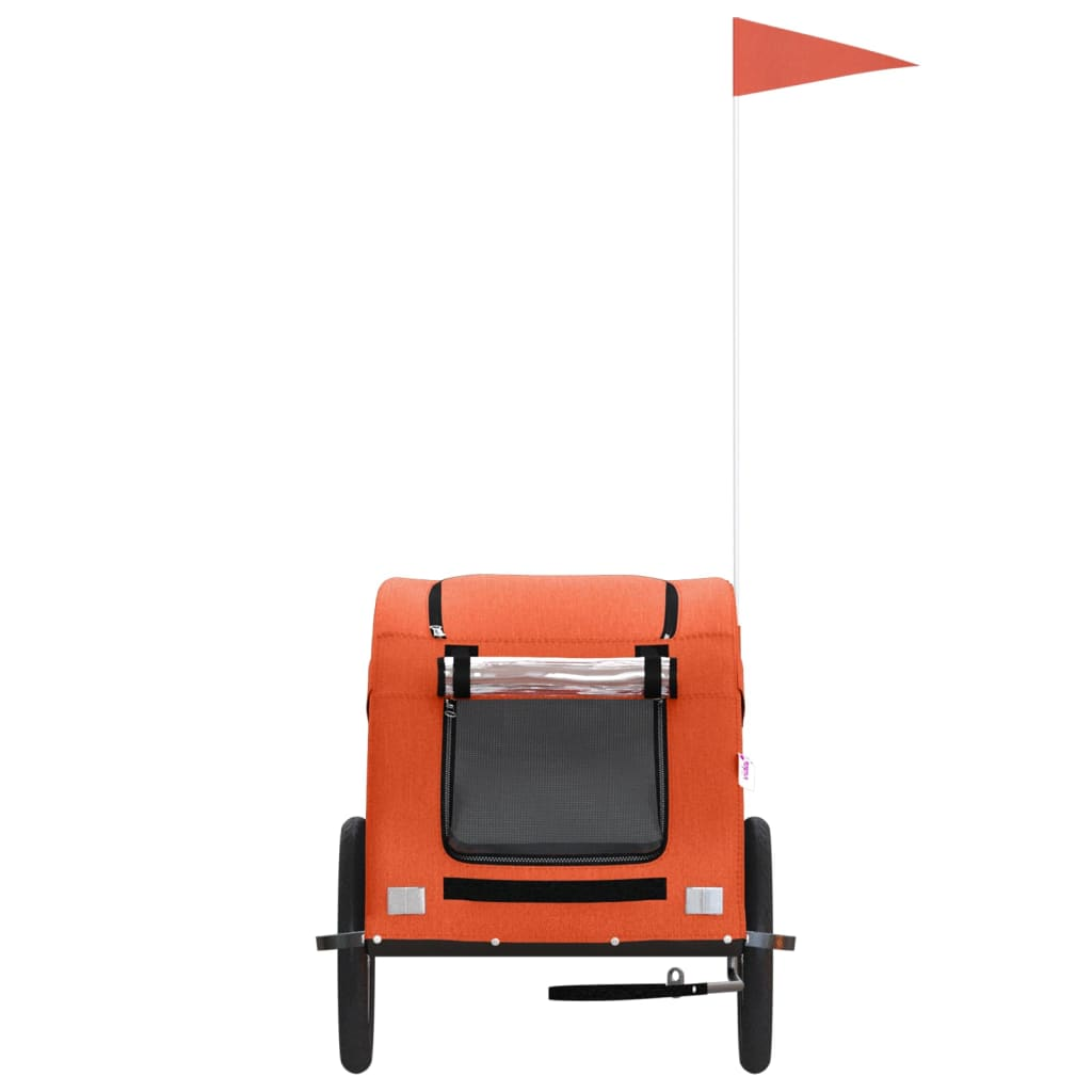 Glamorous Pups : vidaXL Pet Bike Trailer Orange Oxford fabric, iron, PVC Medium Durable