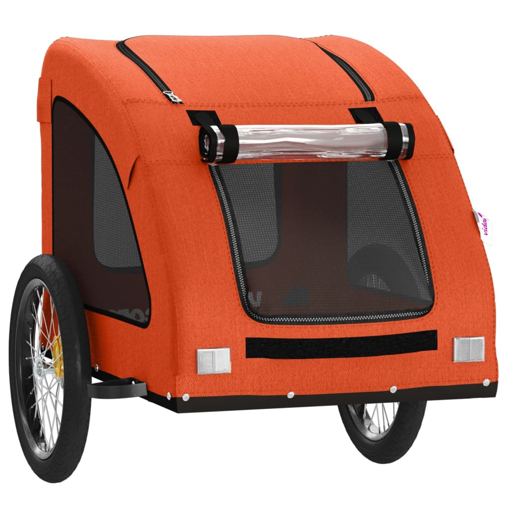 Glamorous Pups : vidaXL Pet Bike Trailer Orange Oxford fabric, iron, PVC Medium Durable