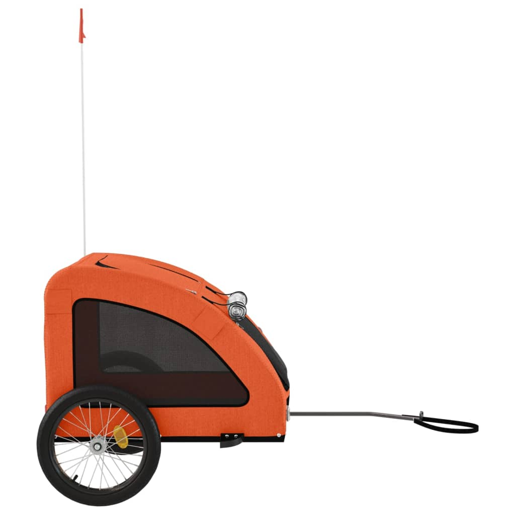 Glamorous Pups : vidaXL Pet Bike Trailer Orange Oxford fabric, iron, PVC Medium Durable