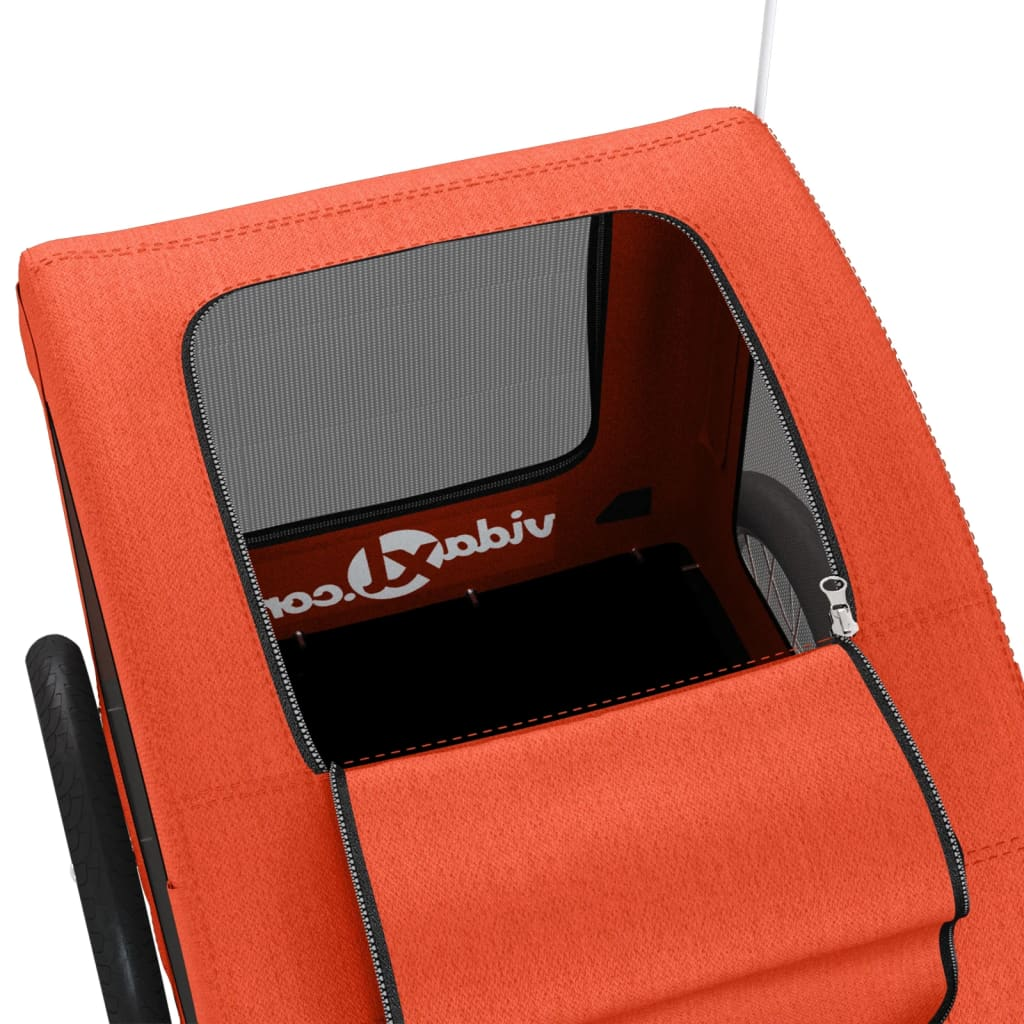 Glamorous Pups : vidaXL Pet Bike Trailer Orange Oxford fabric, iron, PVC Medium Durable