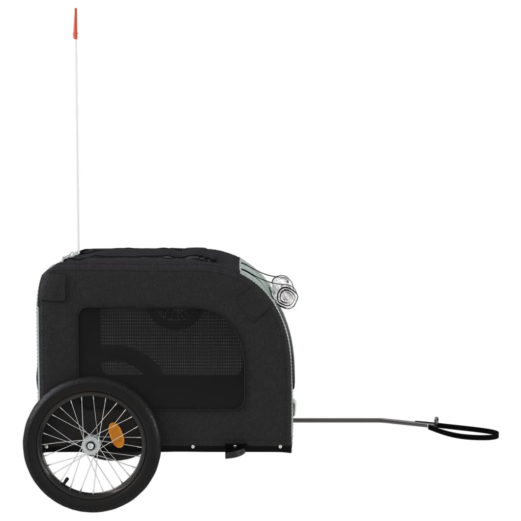 Glamorous Pups : vidaXL Pet Bike Trailer Grey and Black Oxford fabric, Iron, PVC Small