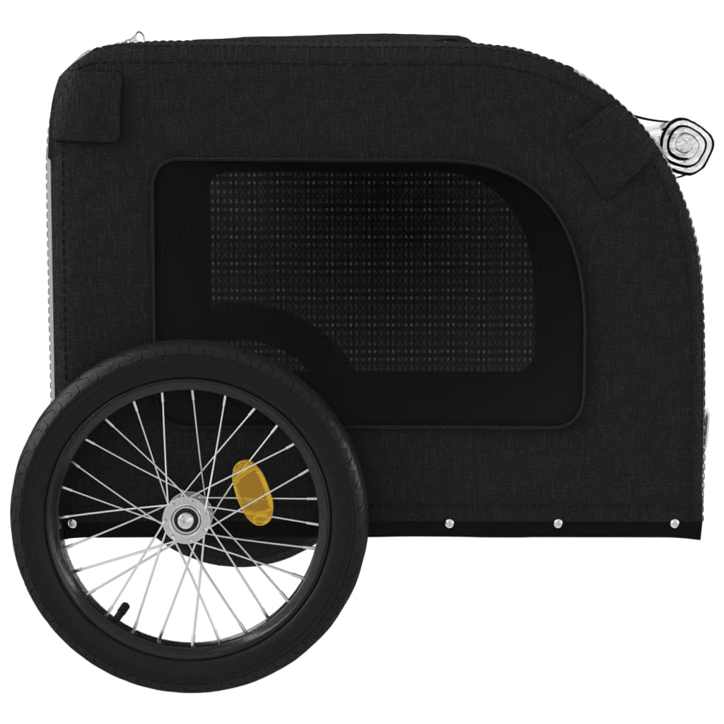 Glamorous Pups : vidaXL Pet Bike Trailer Grey and Black Oxford fabric, Iron, PVC Small