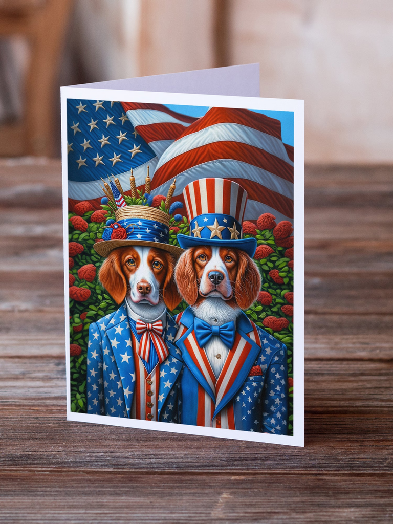 Glamorous Pups : All American Brittany Greeting Cards Pack of 8