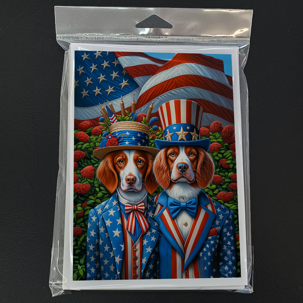 Glamorous Pups : All American Brittany Greeting Cards Pack of 8