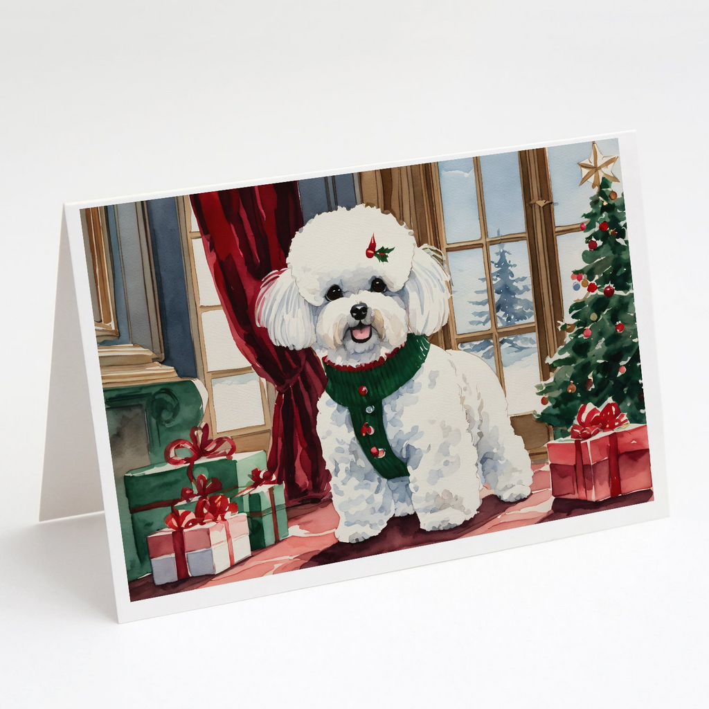 Glamorous Pups : Bichon Frise Christmas Greeting Cards Pack of 8