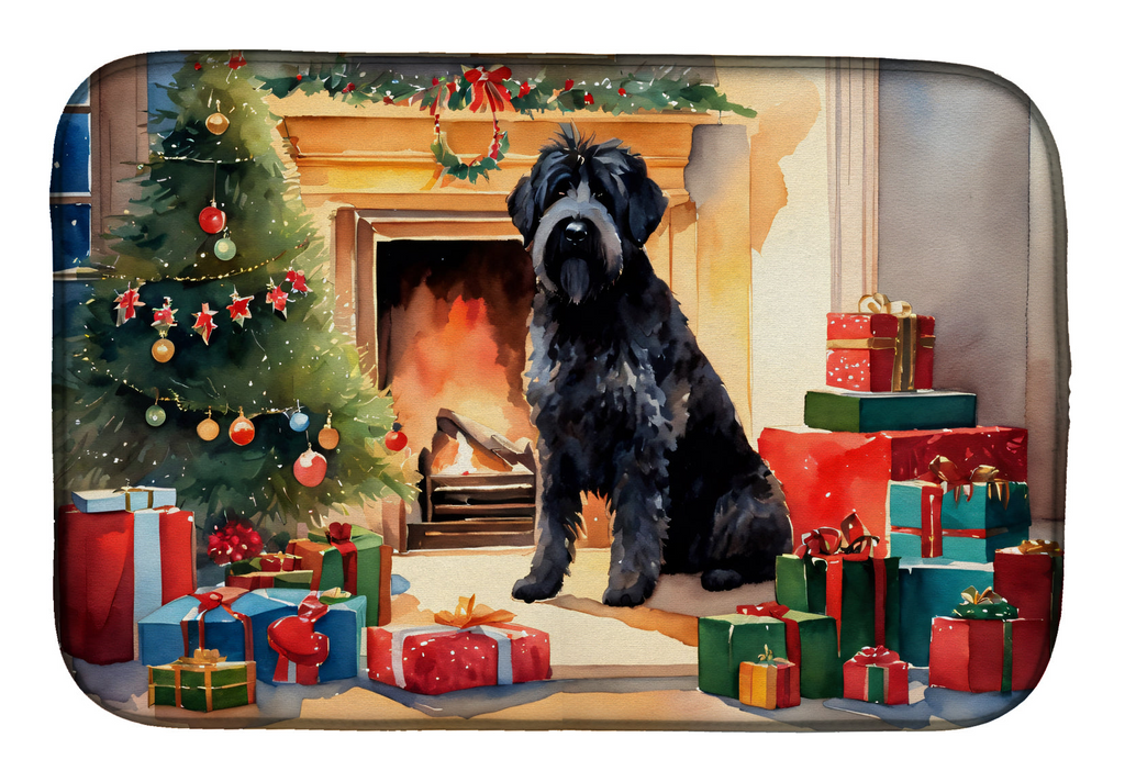 Glamorous Pups : Bouvier des Flandres Cozy Christmas Dish Drying Mat