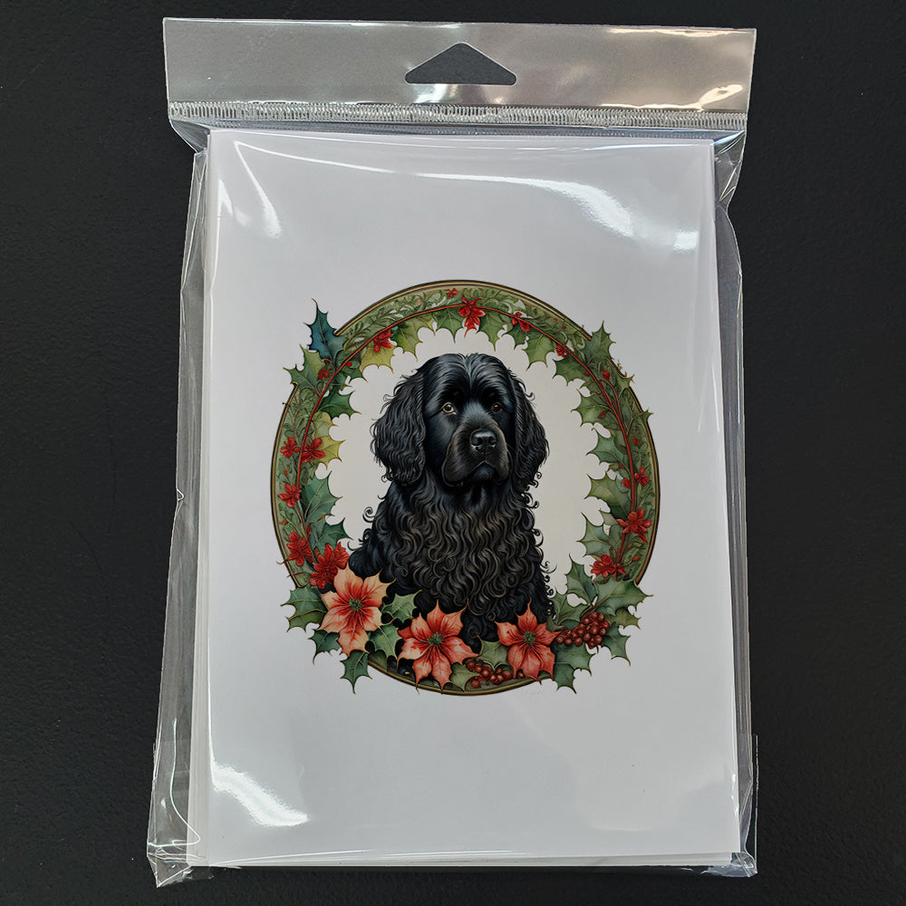 Glamorous Pups : Puli Christmas Flowers Greeting Cards Pack of 8