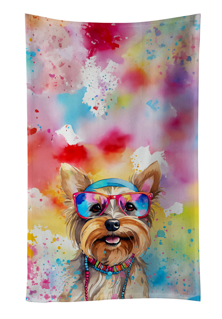 Glamorous Pups : Yorkshire Terrier Hippie Dawg Kitchen Towel