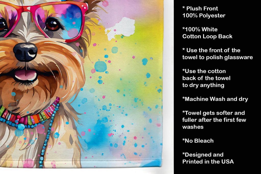 Glamorous Pups : Yorkshire Terrier Hippie Dawg Kitchen Towel