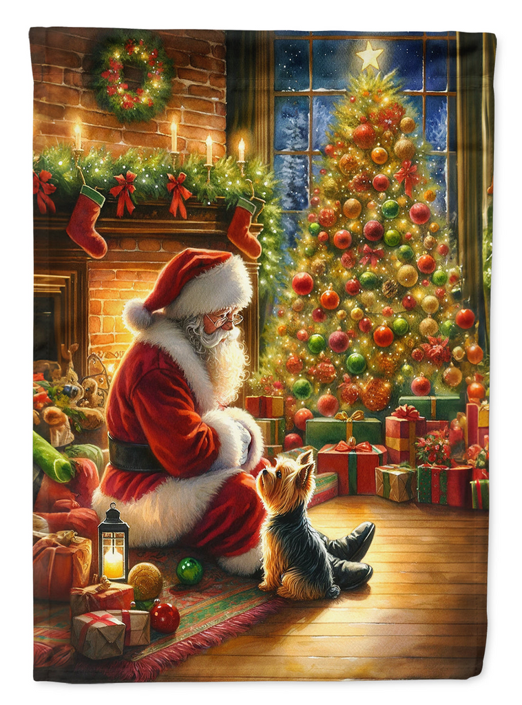 Glamorous Pups : Yorkshire Terrier Yorkie and Santa Claus Garden Flag