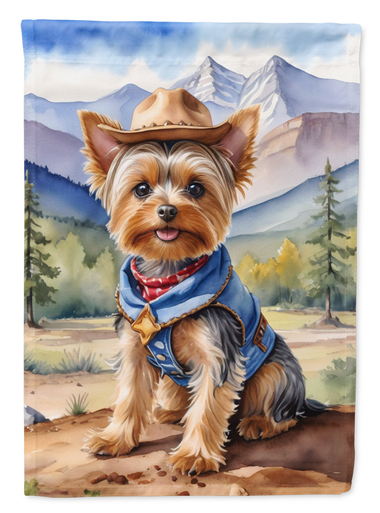 Glamorous Pups : Yorkshire Terrier Yorkie Cowboy Welcome Garden Flag