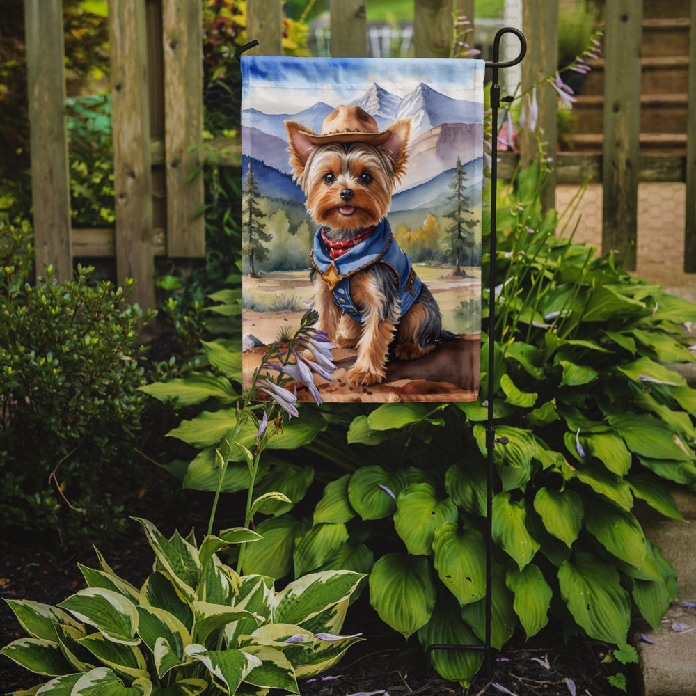 Glamorous Pups : Yorkshire Terrier Yorkie Cowboy Welcome Garden Flag
