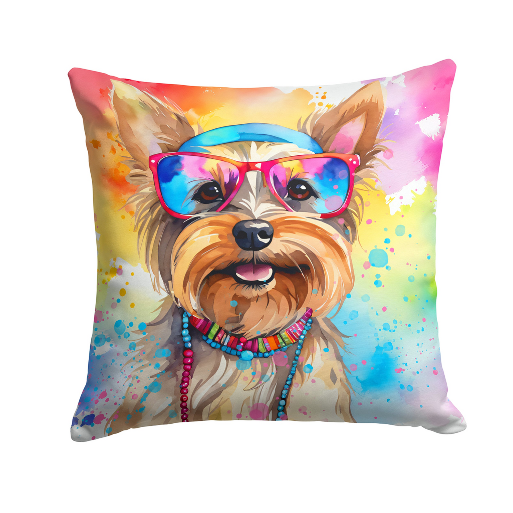 Glamorous Pups : Yorkshire Terrier Hippie Dawg Throw Pillow