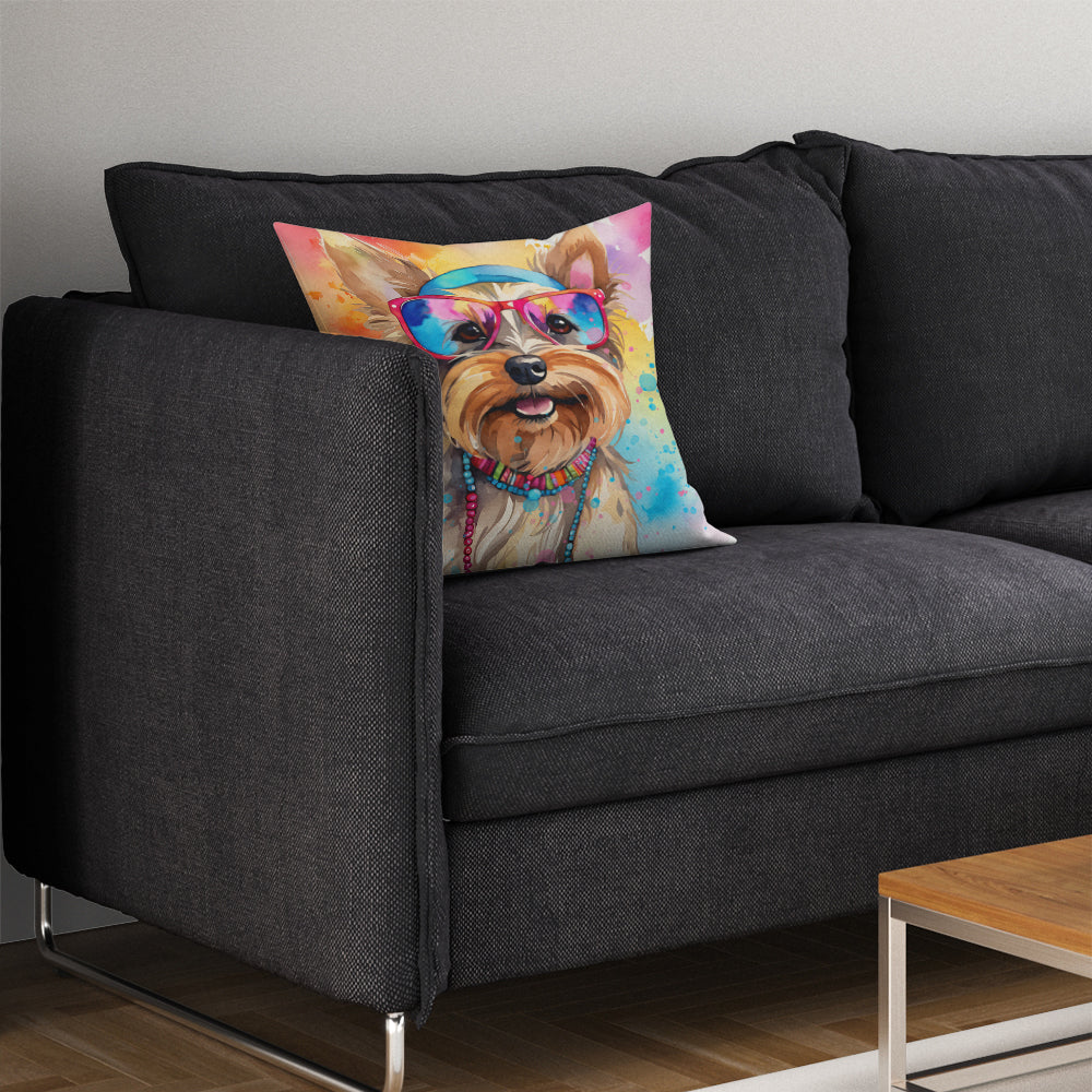 Glamorous Pups : Yorkshire Terrier Hippie Dawg Throw Pillow
