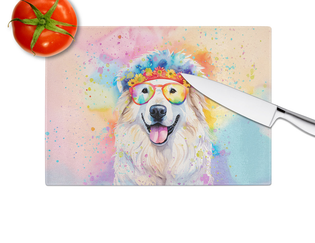 Glamorous Pups : Great Pyrenees Hippie Dawg Glass Cutting Board