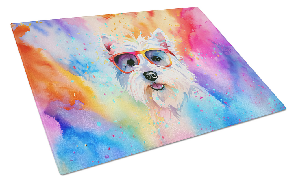 Glamorous Pups : Westie Hippie Dawg Glass Cutting Board