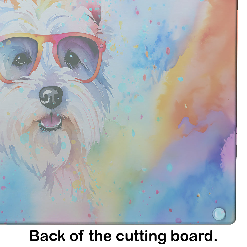 Glamorous Pups : Westie Hippie Dawg Glass Cutting Board
