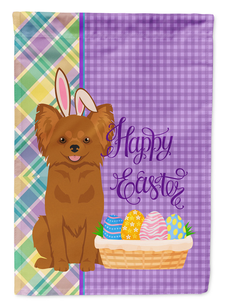 Glamorous Pups : Longhaired Red Chihuahua Easter Garden Flag