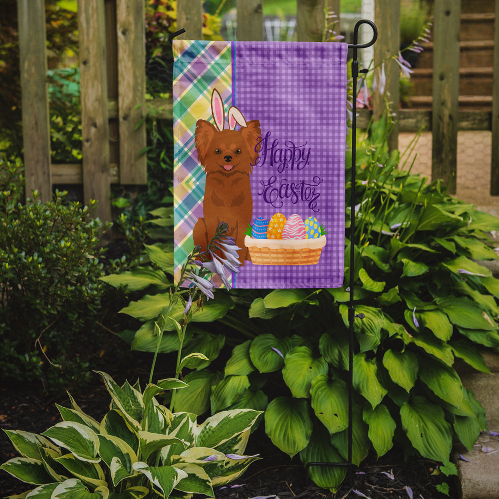Glamorous Pups : Longhaired Red Chihuahua Easter Garden Flag