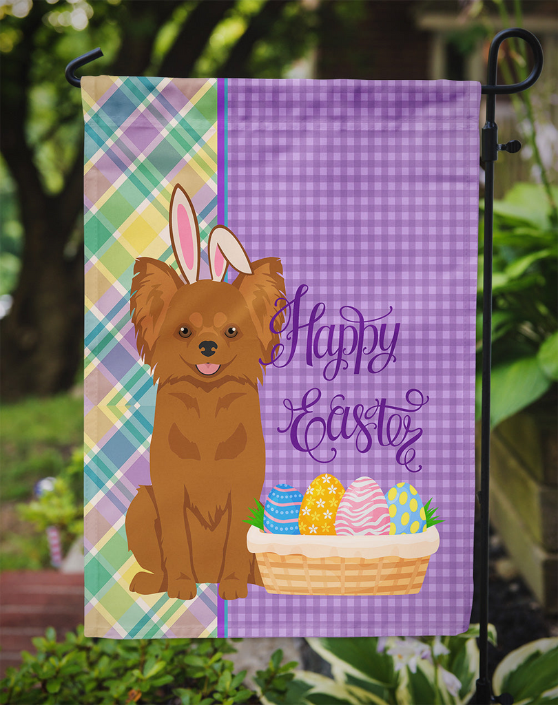 Glamorous Pups : Longhaired Red Chihuahua Easter Garden Flag