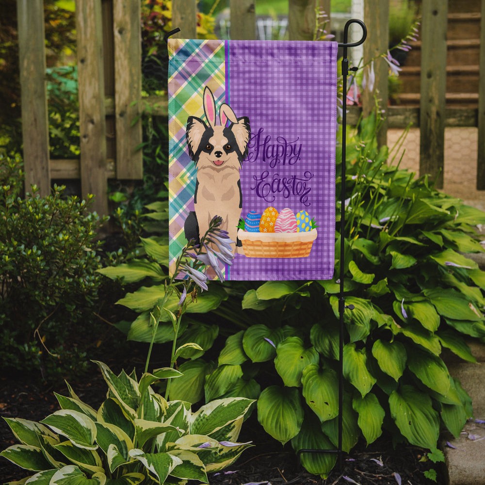 Glamorous Pups : Longhaired Black and White #2 Chihuahua Easter Garden Flag