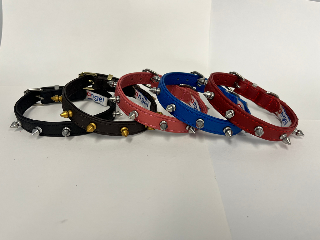 Glamorous Pups : Rotterdam Spiked Leather Dog Collar – Bold Chrome Spikes & Premium Leather Style
