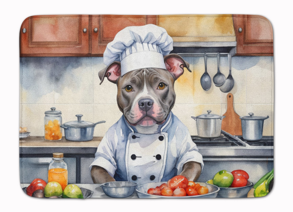 Glamorous Pups : Pit Bull Terrier The Chef Memory Foam Kitchen Mat