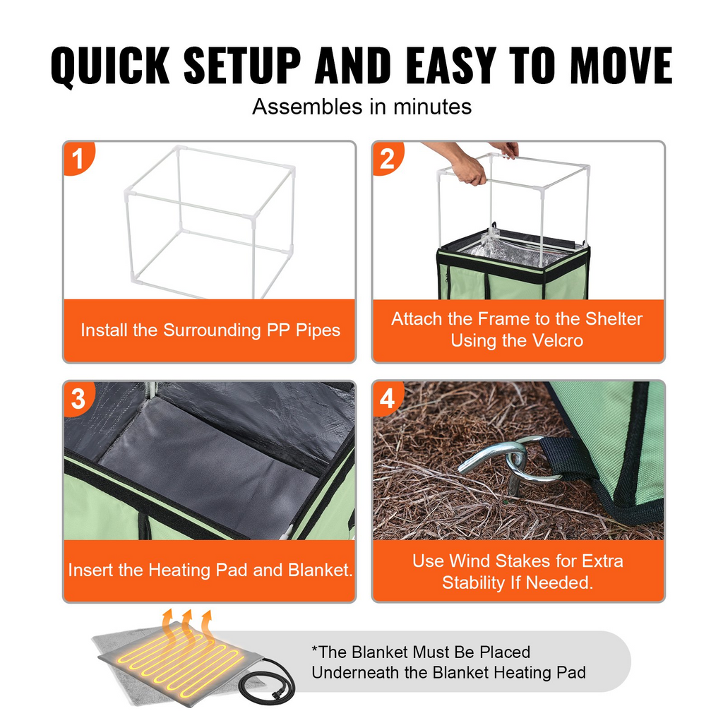 Glamorous Pups : VEVOR Elevated Heated Cat House – Small Foldable 900D Oxford Cloth Kitty Shelter with Adjustable Temperature & Timer | Warm Winter Cat Bed for Indoor & Outdoor Use (Green)