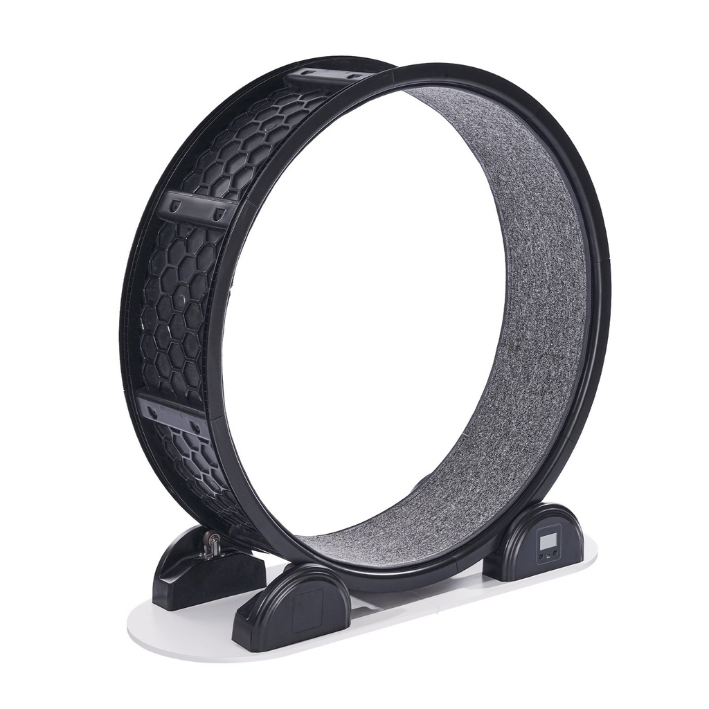 Glamorous Pups : VEVOR 40.8” Cat Exercise Wheel with Pedometer | Quiet Indoor Cat Running Wheel with Brake & Soft Carpet Runway – Fitness Treadmill for Cats up to 30 lbs (Black)