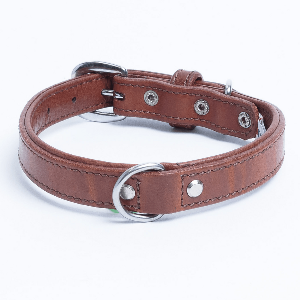 Glamorous Pups : Dallas Premium Leather Dog Collar – Elite Handcrafted Argentinean Leather in Brown, Pink & Purple