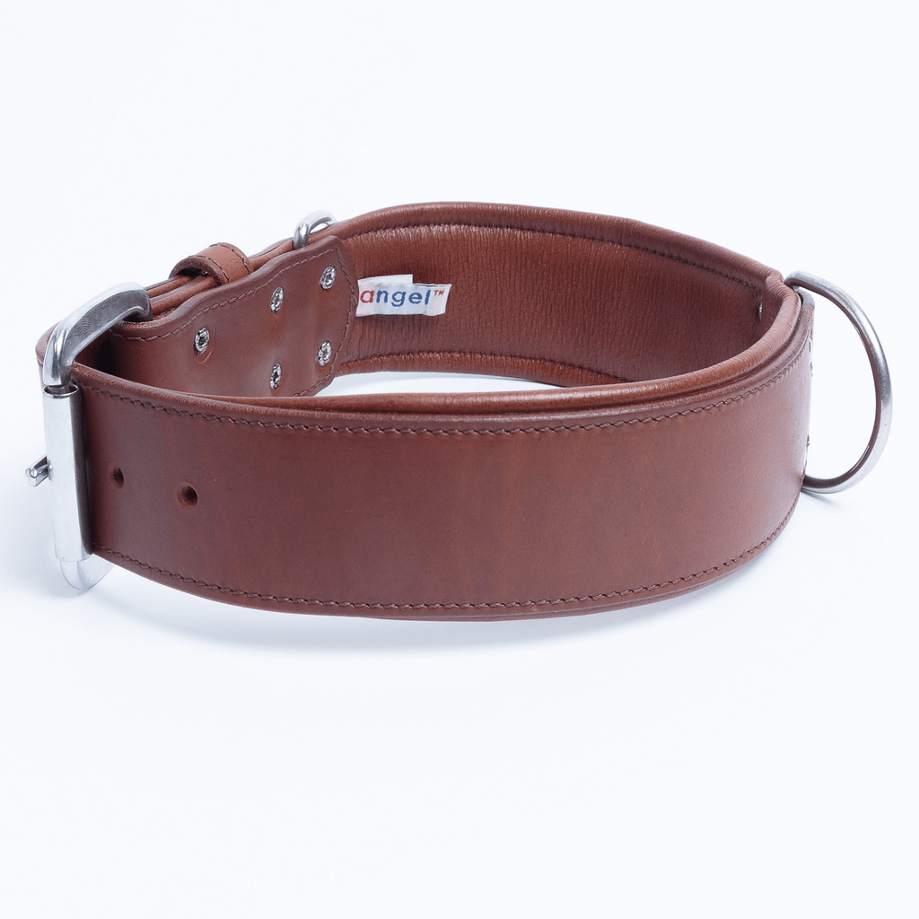 Glamorous Pups : Dallas Premium Leather Dog Collar – Elite Handcrafted Argentinean Leather in Brown, Pink & Purple
