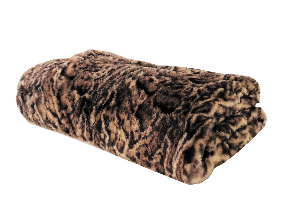Glamorous Pups : Jungle Cat Faux Fur Luxury Throw – Ultra-Soft, Plush & Wildly Stylish