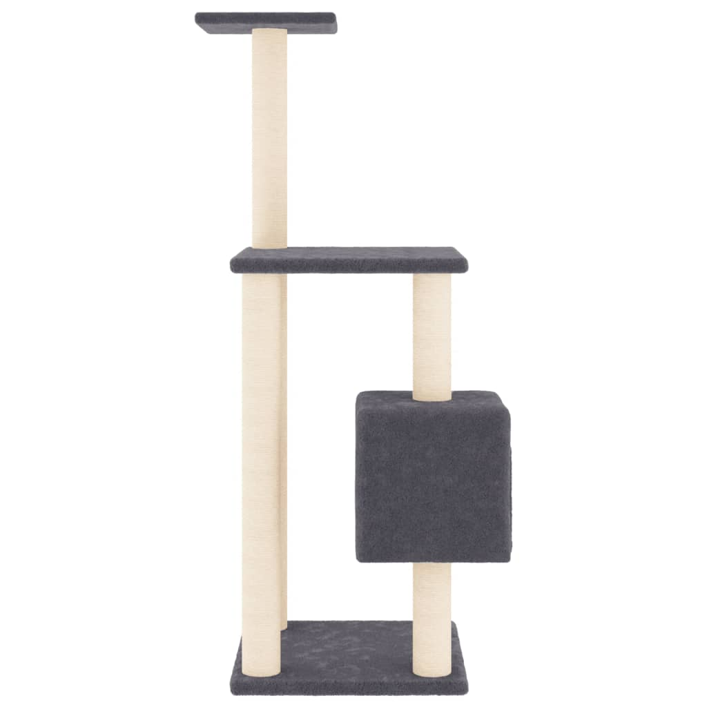 Glamorous Pups : vidaXL Cat Tree Dark grey Engineered wood, plush, sisal 40.9 in Cat Tree
