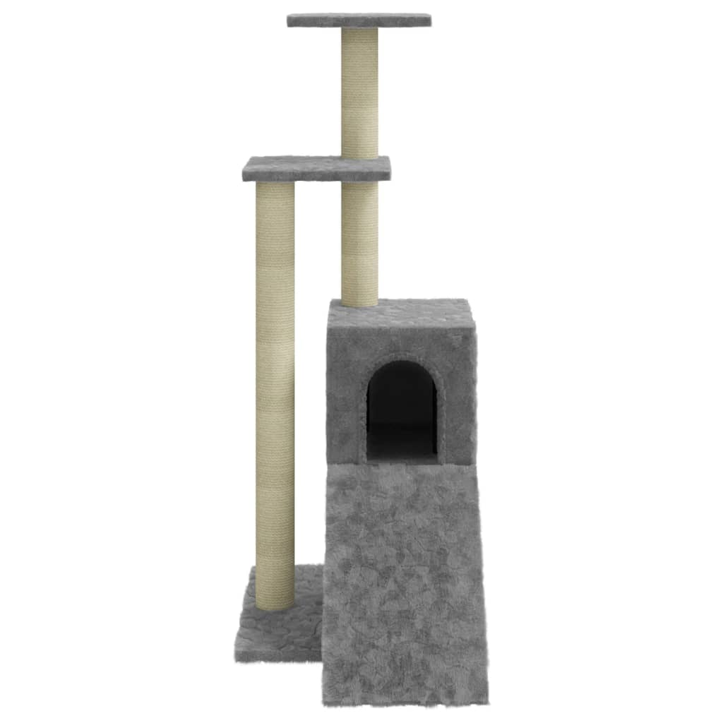 Glamorous Pups : vidaXL Cat Tree Light grey Engineered wood, plush, sisal Medium Cat Tree