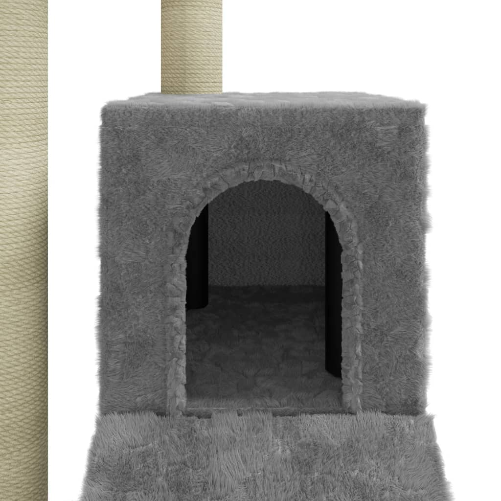 Glamorous Pups : vidaXL Cat Tree Light grey Engineered wood, plush, sisal Medium Cat Tree