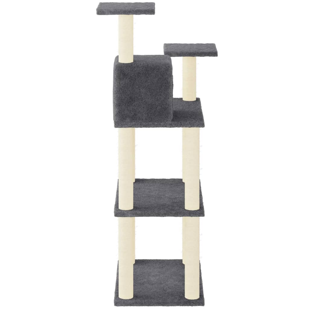 Glamorous Pups : vidaXL Cat Tree Dark Grey Engineered Wood, Plush, Sisal 46.7 in