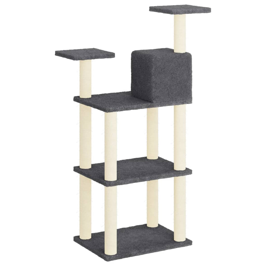 Glamorous Pups : vidaXL Cat Tree Dark Grey Engineered Wood, Plush, Sisal 46.7 in