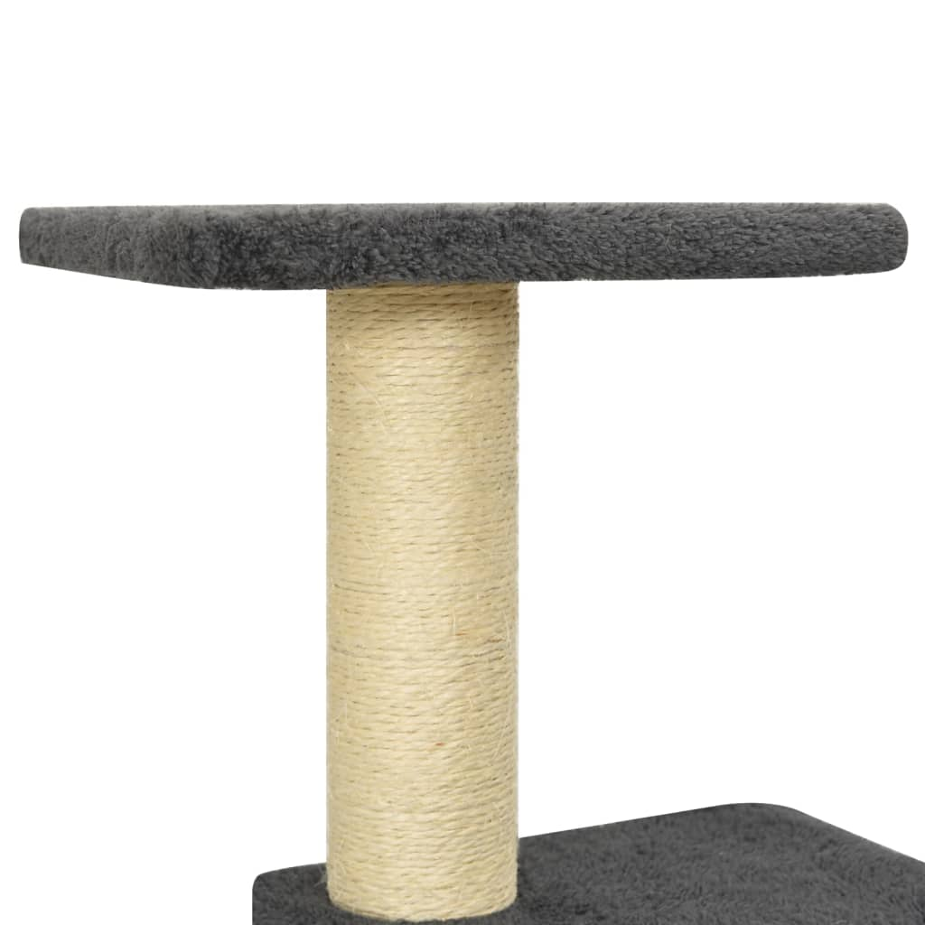 Glamorous Pups : vidaXL Cat Tree Dark Grey Engineered Wood, Plush, Sisal 46.7 in