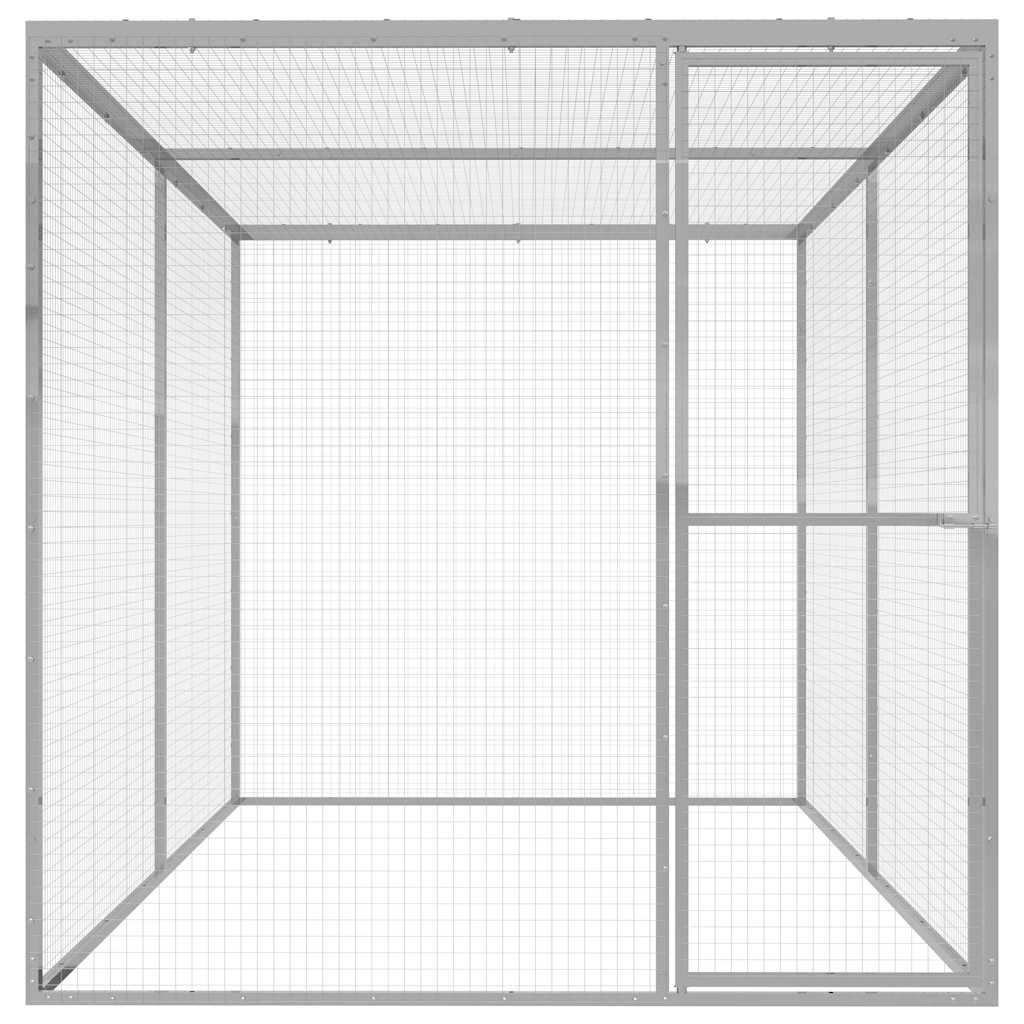 Glamorous Pups : vidaXL Cat Cage Silver Galvanized steel 9.8x4.9x4.9 ft Durable