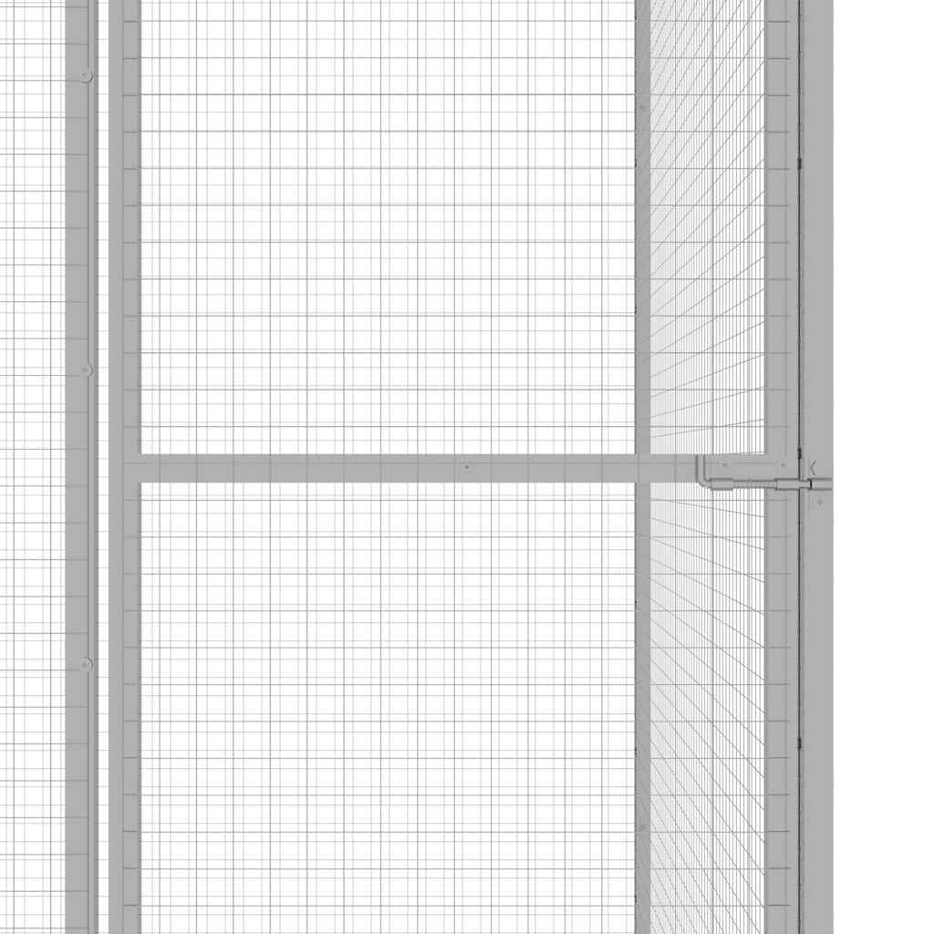 Glamorous Pups : vidaXL Cat Cage Silver Galvanized steel 9.8x4.9x4.9 ft Durable