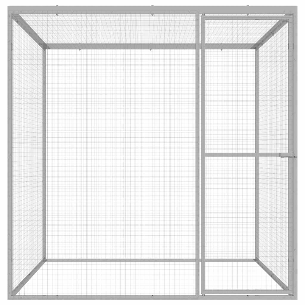 Glamorous Pups : vidaXL Cat Cage Silver Galvanized steel Large Locks Cage Square