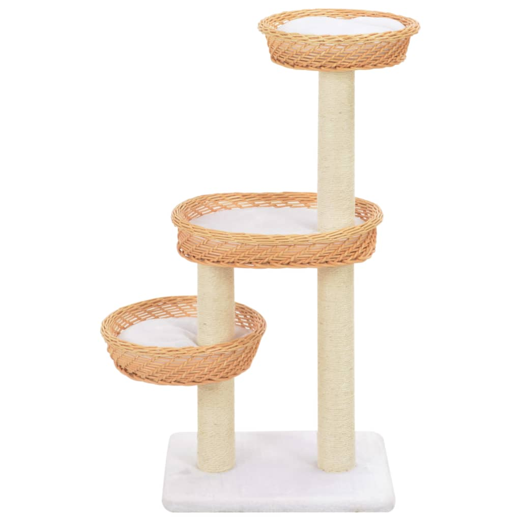 Glamorous Pups : vidaXL Cat Tree Natural Willow, Sisal, Plush Medium Nice Look Cat Tree