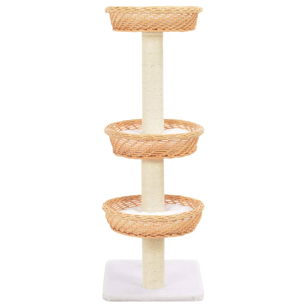 Glamorous Pups : vidaXL Cat Tree Natural Willow, Sisal, Plush Medium Nice Look Cat Tree
