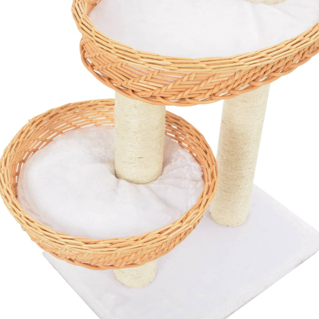 Glamorous Pups : vidaXL Cat Tree Natural Willow, Sisal, Plush Medium Nice Look Cat Tree