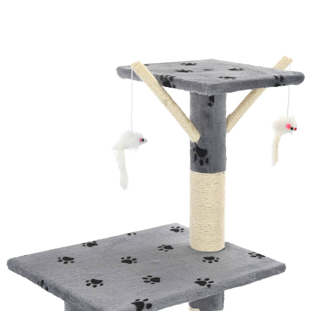 Glamorous Pups : vidaXL Cat Tree Grey with paw prints