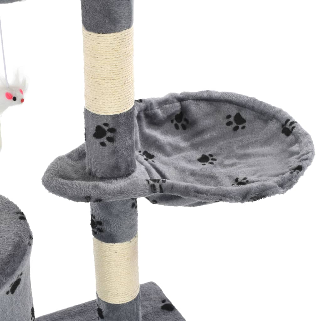 Glamorous Pups : vidaXL Cat Tree Grey with paw prints
