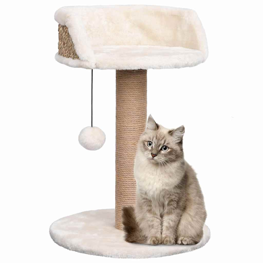 Glamorous Pups : vidaXL Cat Tree Beige Flakeboard, Seagrass, Plush, Jute Compact
